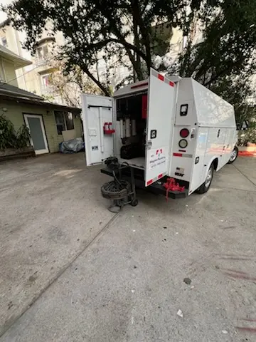 Magnet Plumbing service vehicle on-site for Sewer Line Repair in Tramonto